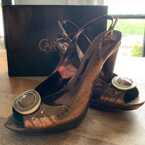 CARLOS, Police Heel- Bronze